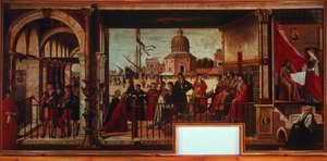 Az angol nagykövetek érkezése a Bretagne-i udvarba (festmény) alkotó: Vittore Carpaccio