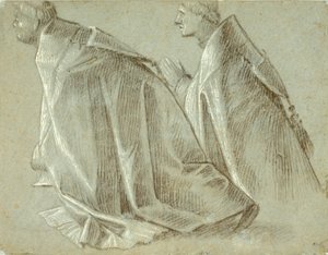 Carpaccio - Két térdelő klerikus tanulmánya (recto), 1507-1508 alkotó: Vittore Carpaccio
