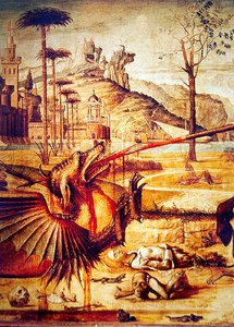 Részlet: Szent György megöli a sárkányt, 1502-2007 körül alkotó: Vittore Carpaccio