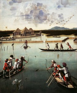 Vadászat a lagúnán, 1490-5 körül (olaj, tábla)
