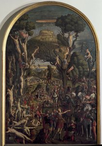 A tízezer mártír keresztre feszítése az Ararát hegyen - Olaj, vászon alkotó: Vittore Carpaccio