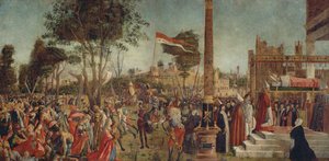 A zarándokok vértanúsága és Szent Orsolya temetése, a Szent Orsolya ciklusból alkotó: Vittore Carpaccio