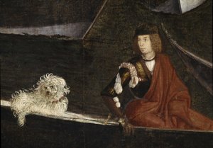 A Szent Kereszt ereklyéjének csodája a Rialto-hídnál". Részlet. Vittore Scarpazza, más néven Vittore Carpaccio (1460-1525) festménye. alkotó: Vittore Carpaccio