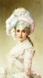 Elegáns hölgy rózsaszínben alkotó: Vittorio Matteo Corcos