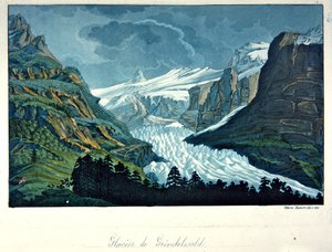 Grindelwald gleccse, illusztráció Jules Ferrario „Le Costume Ancien ou Moderne” című művéből
