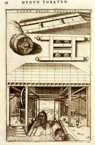 Lóhajtású hidraulikus tárcsaszerkezet áruk mozgatásához szárazföld és víz között, 1607