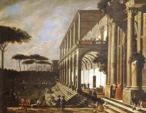 Lakom a Poggioreale-villában, Viviano Codazzi (1604-1670 körül)