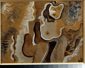 Absztrakt kompozíció - Vladimir Davidovich Baranov Rossine (Baranov-Rossine) munkája (Wladimir Daniel Baranoff Rossine (Baranoff-Rossine) (1888-1944), gouache kartonon (24x31 cm), 1913 körül - Absztrakt kompozíció, Vladimir Davi gouache kartonon