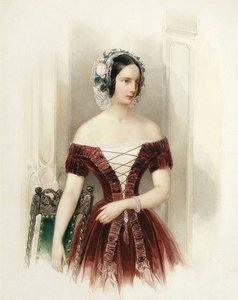 Alekszandra Nyikolajevna orosz hercegnő (1825-1844) hesseni kasseli hercegnő portréja"" (Alexandra Nyikolajevna orosz nagyhercegnő) Vlagyimir Ivanovics Hau (Gau) (1816-1895) festménye 1840 körül Szentpétervári Állami Szabadtéri Múzeum Peterhof