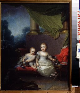 Anna Pavlovna nagyhercegnő és Miklós Pavlovics nagyherceg portréja gyermekként. (Anna Pavlovna nagyhercegnő és Miklós Pavlovics nagyherceg gyermekkori portréja). Vlagyimir Lukics Borovikovszkij (vagy Borovikovszkij) (1757-1825) munkája. olaj s alkotó: Vladimir Lukich Borovikovsky