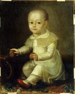 Portré egy gyermek almával. (Gyermek portréja almával). Vlagyimir Lukics Borovikovszkij (vagy Borovikovszkij) festménye (1757-1825) alkotó: Vladimir Lukich Borovikovsky