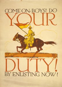 hajrá fiúk! Tedd a kötelességedet! Most jelentkezéssel! 1917 (színes szitanyomás)
