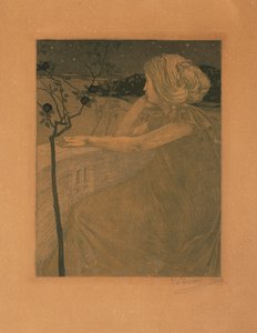 Meditáció az erkélyen, 1899-1900. alkotó: Vojtěch Preissig