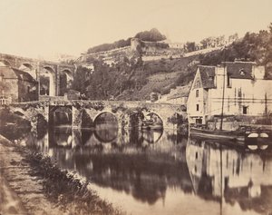 Dinan kikötője, Bretagne, 1856. alkotó: WA Mansell