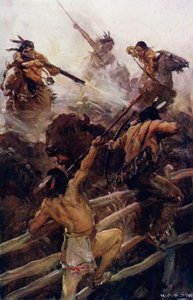 Közelről a bivalyal (színes litho)