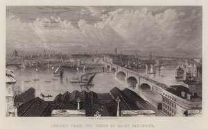 London a Szent Megváltó toronyból (színes litó) alkotó: W. B. (after) Scott