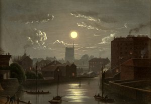 Bristol – Holdfény jelenet (olaj, réz) alkotó: W. Crambrook