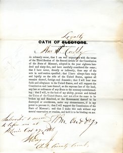 Wm hűség esküje. Cuddy, Missouri, St. Louis megye alkotó: W. Cuddy