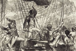 Tengerészeti harc (litho) alkotó: John Ward Dunsmore