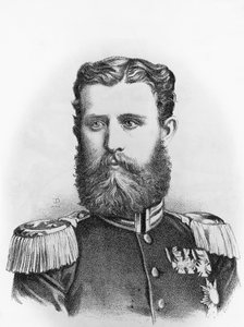 Hohenzollern-Sigmaringen Lipót herceg (1835-1905), porosz spanyol trónjelölt portréja, metszet