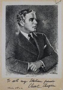 Sir Charles Spencer Chaplin (1889-1977) angol színész és rendező portréja alkotó: John Ward Dunsmore