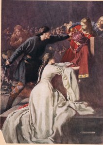 Hamlet arra kényszeríti a királyt, hogy mérget igyon, William Shakespeare "Hamlet"-jéből, a Hodder und Stoughton kiadónál 1915-ben megjelent kiadásban.