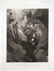Abraham Lincoln, A mártír, győztes, vésette John Sartain (1808-97), 1866 körül alkotó: W. H. Hermans