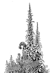 Gerda tudott minden virágot a kertben, 1930 alkotó: William Heath Robinson