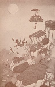 Hogyan támadt először a repülőgép feltalálója egy földcsuszamlás során, c1918 1919 alkotó: William Heath Robinson