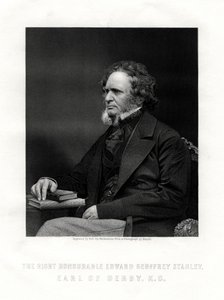 Edward Geoffrey Smith-Stanley, Derby 14. grófja, brit államférfi, 1850-1899. alkotó: W. Holl