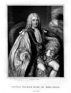 Thomas Pelham-Holles, Newcastle-upon-Tyne első hercege, brit whig államférfi, 1831. alkotó: W. Holl