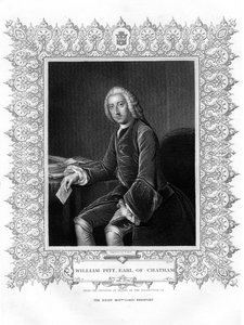 William Pitt, Chatham 1. grófja, brit whig államférfi, 19. század. alkotó: W. Holl