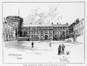 Lower Castle Yard, Dublin, metszett Herbert Railton (1857-1910)