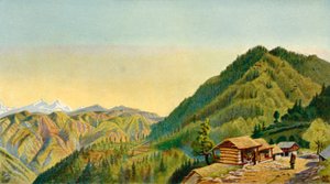 „The Retreat, Mashobra, Roberts tábornok otthona a Simla melletti dombokon”, 1850-es évek, 1901. alkotó: W McCracken