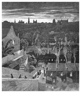 Egy pillantás Sydney-re Darlinghurstből, Új-Dél-Walesből, Ausztráliából, 1886. alkotó: W. Mollier