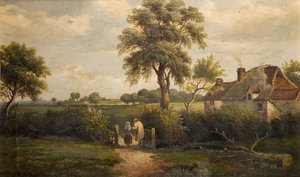 Cottage Scene, Marston Green, 1870. alkotó: W P Cartwright