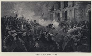 Astor Place Riot 1849-ben (litho) alkotó: W. P. Snyder