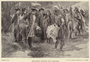 Oglethorpe interjúja Tomo-chichivel (litho) alkotó: W. P. Snyder
