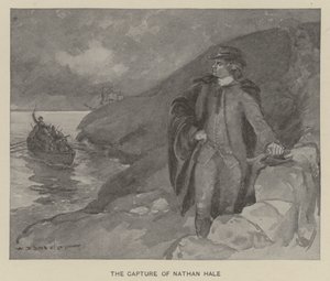 Nathan Hale elfogása (litho) alkotó: W. P. Snyder