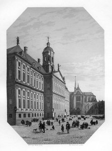 Városháza Amszterdamban, Hollandiában, 1870