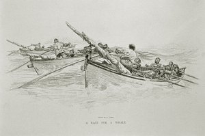 „A Race for a Whale”, a „The Perils and Romance of Whaling” címmel, Century Magazine, 1890. június (litho) alkotó: W. Taber