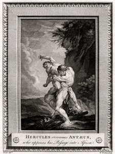 Herkules legyőzi Antaeust, aki ellenzi az 1775-ös afrikai átvonulását