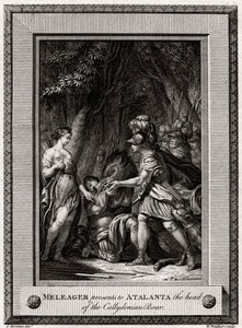 Meleager ajándékozza Atalantának a kallidoni vaddisznó fejét, 1774 alkotó: W. Walker