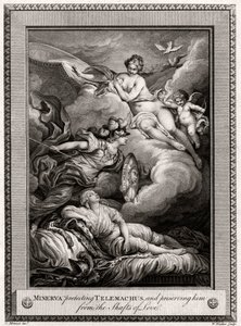 Minerva, aki megvédi Telemachust, és megóvja a szerelem tengelyétől, 1775.