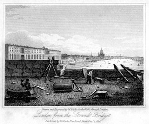 London a Strand hídtól, 1816.
