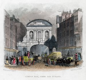Temple Bar, a Strandből, London, 1829.