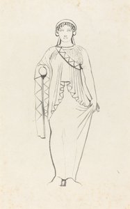 Szobor a templom nyugati frontja feletti oromfalon, Aegina-ban alkotó: W. Walton after John Flaxman