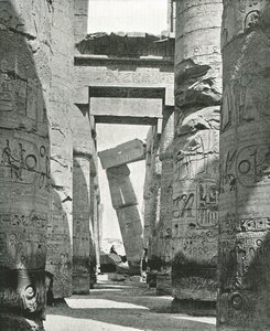 A Hypostyle Hall oszlopai, Karnak, Egyiptom, 1895.