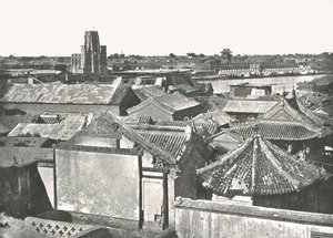 Általános nézet a katedrális romjairól, Tien-Tsin, Kína, 1895. alkotó: W and S Ltd