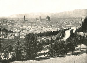 Firenze városának panorámája, Olaszország, 1895. alkotó: W and S Ltd